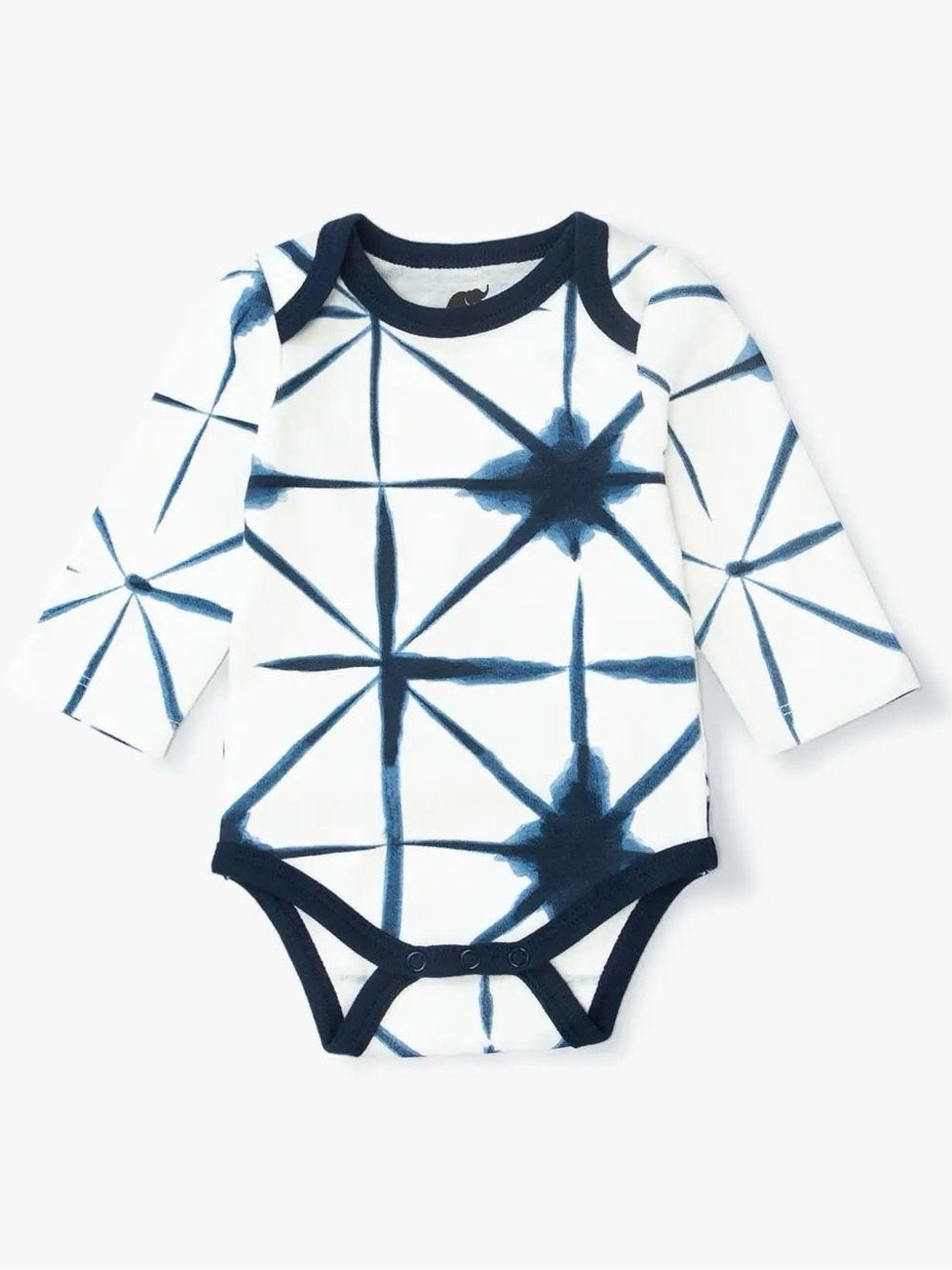 Monica + Andy Blue Shibori Long Sleeve Onesie